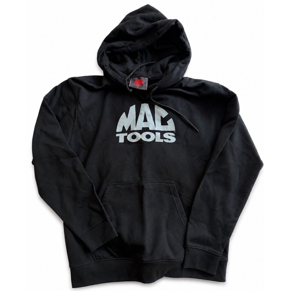 MAC Tools Men's Black Pullover Hoodie M Graphic Logo Pockets Drawstring
